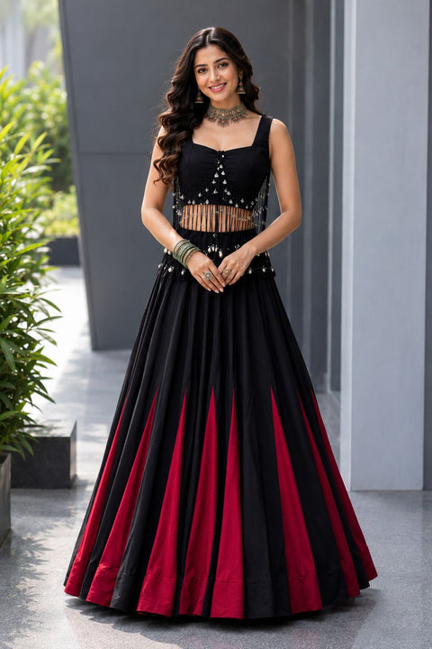 Crimson Navaratri Lehenga