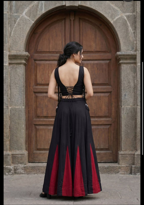 Crimson Navaratri Lehenga