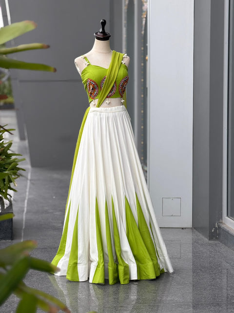 Lime Navaratri Lehenga