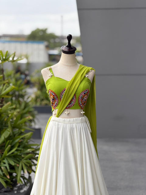 Lime Navaratri Lehenga