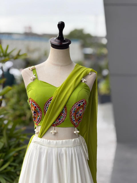 Lime Navaratri Lehenga