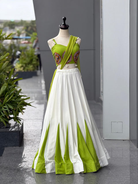 Lime Navaratri Lehenga