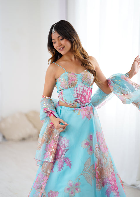 Sky Fairy full flair lehnga set