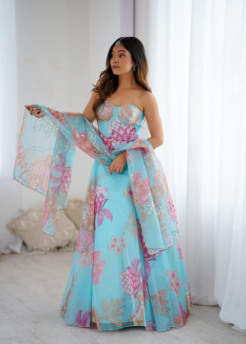 Sky Fairy full flair lehnga set