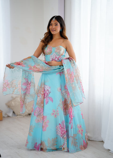 Sky Fairy full flair lehnga set