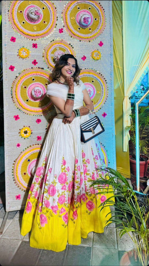 Yellow haldi lehnga