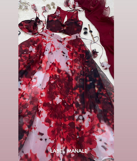 Pure ORGANZA silk LEHENGA choli😍😍💕