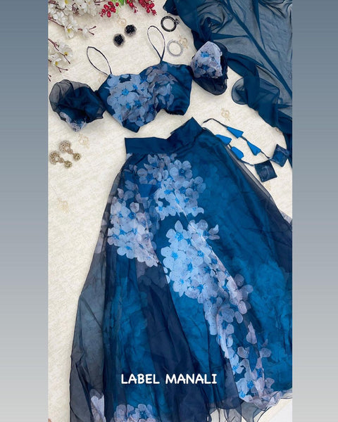 Lehenga Choli with Baloon Sleeve blouse💙