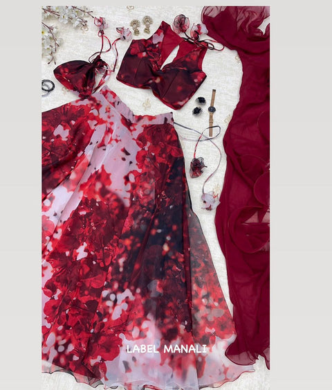 Pure ORGANZA silk LEHENGA choli😍😍💕